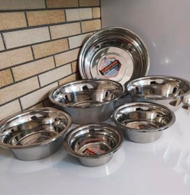 تصویر لگن استیل یونیک مدل گرد وارداتی استیل ضد زنگ آهنربا نگیر در ۱۱ سایز مختلف تکی و ست - قطر ۴۰ 