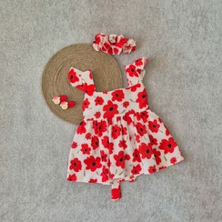 تصویر پیراهن دو تیکه مجلسی گل دار دخترانه 