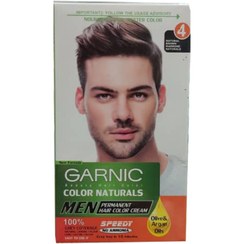 تصویر کیت رنگ مو بدون آمونیاک و دارای روغن آرگان پوشش سفیدی مو آقایان 10دقیقه ای برند گارنیک شماره4 