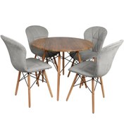 تصویر میز و صندلی ناهار خوری زین اسبی چهار نفره طرح چوب 