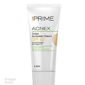 تصویر کرم ضد آفتاب رنگی پریم (Prime) مدل Acnex Tinted رنگ بژ روشن با SPF 60 حجم 40 میلی لیتر 