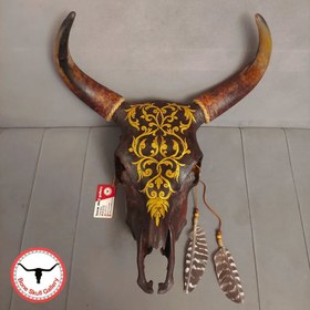 تصویر جمجمه گاو نقاشی طرح اسلیمی 