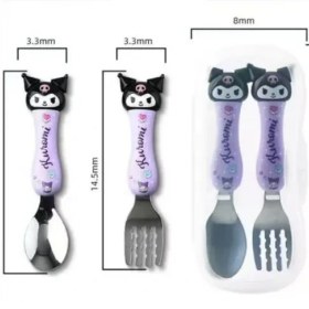 تصویر ست قاشق و چنگال کودک کرومی ۲ عددی استیل ضدزنگ 