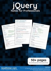 تصویر دانلود کتاب jQuery® Notes for Professionals book 2018 کتاب انگلیسی کتاب jQuery® Notes for Professionals 2018