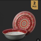 تصویر دیس و کاسه گرد پذیرایی چینی مقصود طرح ترنج 