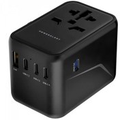 تصویر آداپتور مسافرتی یونیورسال پاورولوژی 65 وات مدل Powerology p65w3pd Powerology Universal Multi-Port Travel Adapter with 3 Type-C