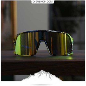 تصویر عینک دوچرخه سواری طرح دارsturo oakleyزرد 