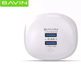 تصویر شارژر دیواری و لامپ ال‌ای‌دی به همراه کابل تایپ‌سی باوین BAVIN PC363 2.1A Touch LED Lamp Quick Charger For Type-C 