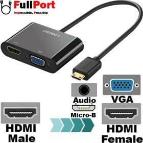 تصویر هاب HDMI به VGA و HDMI یوگرین 4 پورت CM101 مدل 40744 ا UGREEN CM101-40744 HDMI to VGA + HDMI hub with 4 ports UGREEN CM101-40744 HDMI to VGA + HDMI hub with 4 ports
