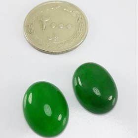 تصویر یه جفت نگین زمرد جید معدنی 