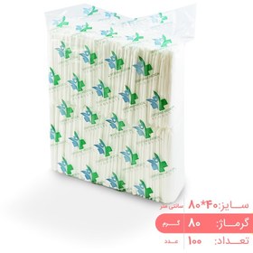 تصویر حوله یکبارمصرف سایز 40*80-گرماژ 80- بسته 100 عددی 