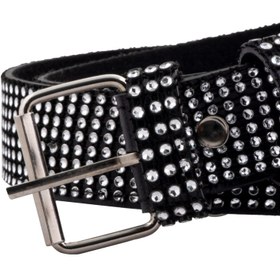 تصویر کمربند زنانه مدل تمام نگین سگک زبانه دار Women's Rhinestone Belt with adjustable tongue buckle