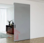 تصویر مکانیزم درب ریلی مخفی تک لنگه سارو با آرام بند Latent-01 