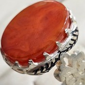 تصویر انگشتر با سنگ عقیق خراسانی معدنی مردانه 