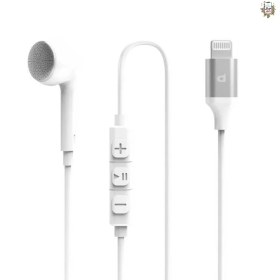 تصویر هندزفری سیمی لایتنینگ تک گوش پاورولوژی Powerology Mono Earphone Lightning Connector مشکی هندزفری بی سیم پاورولوژی مدل PSLEPBK /PSLEPWH