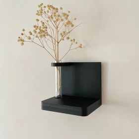 تصویر گلدان دیواری مینیمال تک برگ ژیوار کد ۱۰۰۴ Minimal single leaf wall vase code ZH-1004