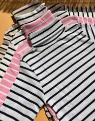 تصویر نیم تنه یقه اسکی راه راه/نیم تنه یقه پنج سانتی راه راه 