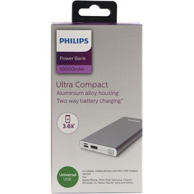 تصویر پاور بانک فیلیپس Philips DLP6710CV با ظرفیت 10000 میلی آمپر ساعت Power bank Philips DLP6710CV capacity 10000 mAh