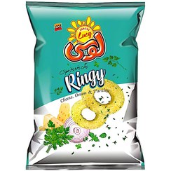 تصویر اسنک رینگی پنیری و پیاز و جعفری لوسی - 25 گرم بسته 60 عددی 