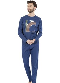 تصویر ست پیژامه مردانه با طرح فصلی از 100% پنبه برند Pierre Cardin 100% Cotton Seasonal Printed Men's Pajama Set