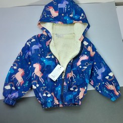 تصویر لباس دخترانه سویشرت دخترانه داخل پشمی طرح یونیکورن رنگ سورمه ای کیفیت عالی 