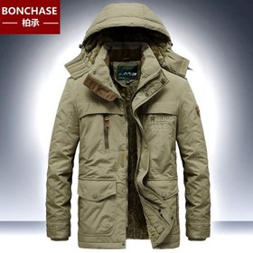 تصویر کاپشن اورکت جیپ کد 9196 - سبز ارتشي / 4XL 