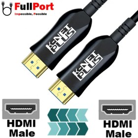 تصویر کابل HDMI کی نت پلاس V2.0-4K مدل KP-CHAOC600 طول 60 متر (فیبر نوری) K-NET PLUS KP-CHAOC600 4K HDMI V2.0 Cable 60M Active Fiber Optic