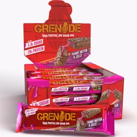 تصویر پروتئین بار گرنید بادام زمینی و ژله GRENIDE PROTEIN BAR 