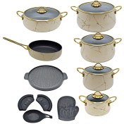 تصویر سرویس قابلمه 16 پارچه ماربل بی وی کی BVK cookware set BVK 16Pcs