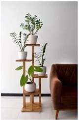 تصویر استند گلدان چوبی روستیک دکور مدل I8 