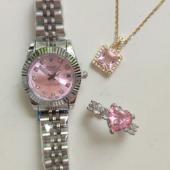 تصویر ساعت رولکس صورتی 