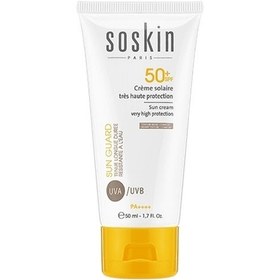 تصویر کرم ضد آفتاب بی رنگ با محافظت بسیار بالا SOSKIN SPF50 Soskin Colorless Very High Protection Sun Cream SPF50 50ml