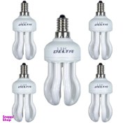 تصویر لامپ کم مصرف 11 وات دلتا مدل اتحاد پایه E14 بسته 5 عددی 