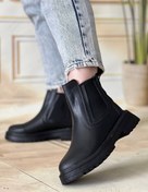 تصویر نیم بوت زنانه چرم مدل 702 رنگ مشکی سایز ۳۸ 