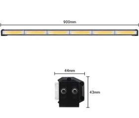 تصویر چراغ فدرالی۶ تیکه ۱۹ حالته (برق ۱۲-۲۴ ولت)رنگ پرتغالی Light bar