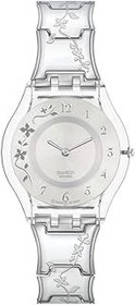 تصویر Swatch Skin Classic BIOSOURCED Climber Flowery Again Quartz Watch, Grey 