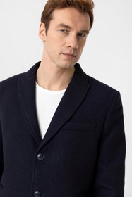 تصویر پالتو مردانه آبی سرمه ای سوواری | KB2010100279 اورجینال 