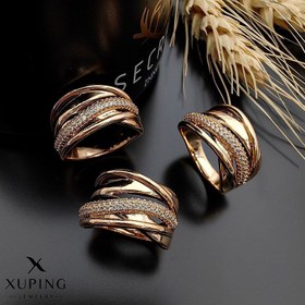 تصویر انگشتر چهارلاین مورب نگین اتمی ژوپینگ 