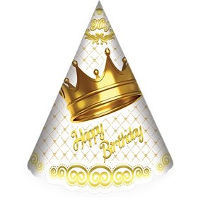 تصویر چنگال تاج طلایی سفید - مرکز پخش عمده لوازم جشن و تولد | تولده 