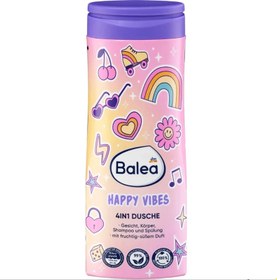 تصویر شامپو سر و بدن 4 در 1 برای کودکان،300 میلی لیتر, Balea Kids 4in1 Dusche Happy Vibes, 300 ml 