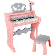 تصویر اسباب بازی موزیکال مدل پیانو پایه دار و میکروفون کد 32828 