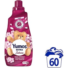 تصویر نرم کننده لباس یوموش با رایحه شکوفه گیلاس حجم 1440 میلی لیتر Yumos fabric softener with cherry blossom scent 1440ml