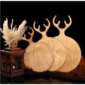 تصویر تخته سرو چوبی گوزن ۳ عددی 