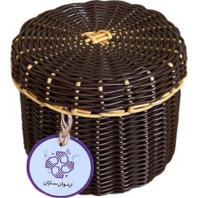 تصویر سبد نگهدارنده حصیر بافی مدل هورا 