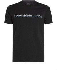 تصویر تی‌شرت مردانه دو رنگ، مشکی - کتان برند calvin klein jeans Men's Two Tone T-Shirt, Black - Cotton