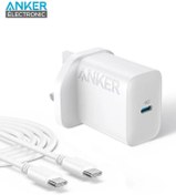 تصویر شارژر دیواری انکر مدل B2347 ظرفیت ۲۰ وات با کابل USB-C 