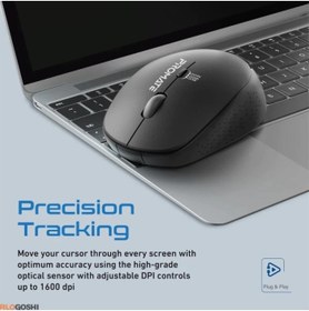 تصویر ماوس بی سیم پرومیت مدل TRACKER.BLACK Promate TRACKER.BLACK Wireless Mouse