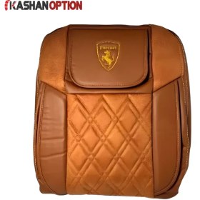 تصویر روکش صندلی مخصوص تیبا 2 و کوییک قهوه‌ای Brown seat cover for Tiba 2 and Quick