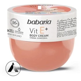 تصویر کرم بدن کاسه ای باباریا babaria حاوی ویتامین E مناسب پوست خشک حجم 400 میل VIT E BODY CREAM babaria 400 ml