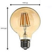 تصویر لامپ ادیسونی 4 وات مدل G95 پایه E27 4 watt G95 Edison bulb, E27 base